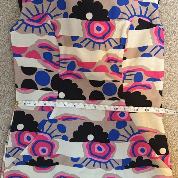 MILLY Multicolor Abstract Printed Mini Shift Dress Size 2 - Picture 9 of 10